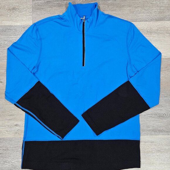 Lululemon Men’s Blue Black Half Zip Long Sleeve Pullover L - Picture 1 of 6